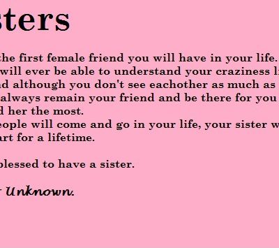 Sisters…