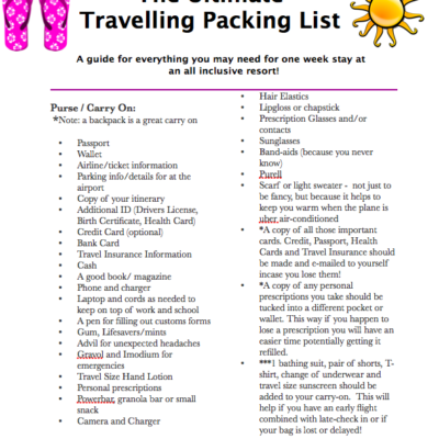 The Ultimate Travelling Packing List!